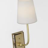 Featuring Hulton 17" Cordless Single Sconce Hand-Rubbed Antique Brass by Visual Comfort at Amethyst Home. Hulton 17" Cordless Single Sconce in Hand-Rubbed Antique Brass with Linen Shade
Overall Dimensions: 6.5" L x 6.5" W x 17.75" HWeight : 6 lbs.. Amethyst Home provides interior design, new construction, custom furniture, and area rugs in the Boston metro area