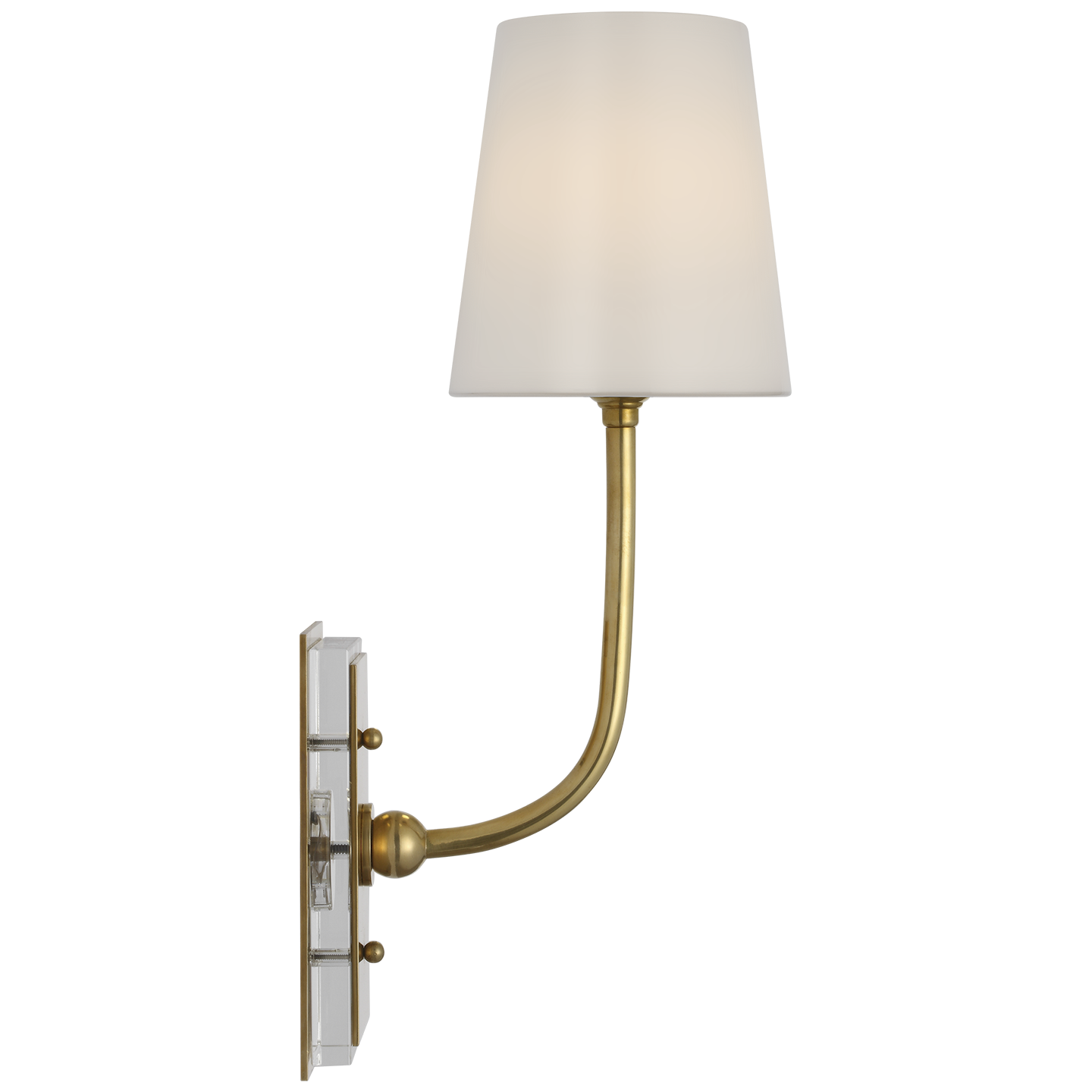 Featuring Hulton 17" Cordless Single Sconce Hand-Rubbed Antique Brass by Visual Comfort at Amethyst Home. Hulton 17" Cordless Single Sconce in Hand-Rubbed Antique Brass with Linen Shade
Overall Dimensions: 6.5" L x 6.5" W x 17.75" HWeight : 6 lbs.. Amethyst Home provides interior design, new construction, custom furniture, and area rugs in the Calabasas metro area