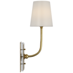 Featuring Hulton 17" Cordless Single Sconce Hand-Rubbed Antique Brass by Visual Comfort at Amethyst Home. Hulton 17" Cordless Single Sconce in Hand-Rubbed Antique Brass with Linen Shade
Overall Dimensions: 6.5" L x 6.5" W x 17.75" HWeight : 6 lbs.. Amethyst Home provides interior design, new construction, custom furniture, and area rugs in the Calabasas metro area