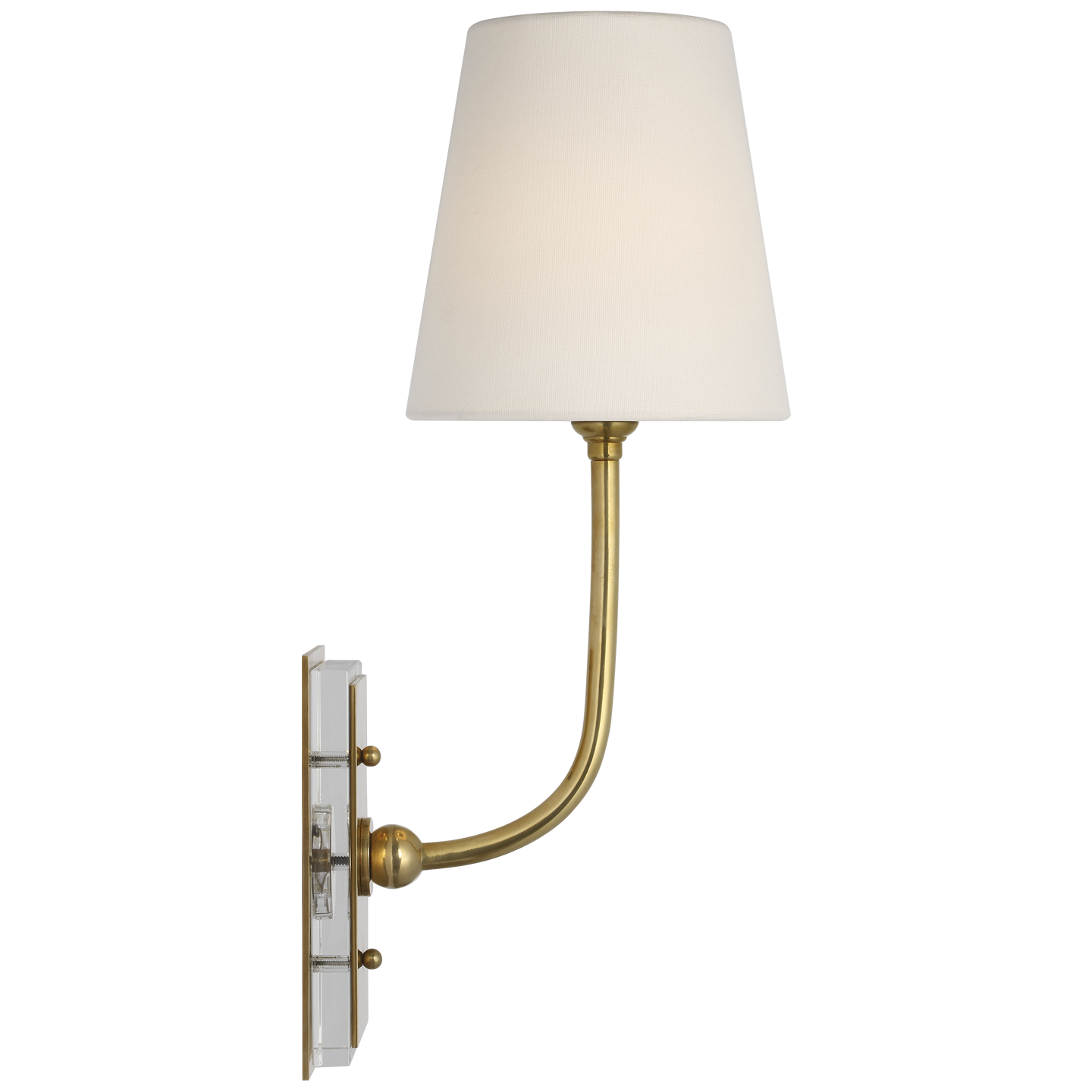 Featuring Hulton 17" Cordless Single Sconce Hand-Rubbed Antique Brass by Visual Comfort at Amethyst Home. Hulton 17" Cordless Single Sconce in Hand-Rubbed Antique Brass with Linen Shade
Overall Dimensions: 6.5" L x 6.5" W x 17.75" H
Weight : 6 lbs.. Amethyst Home provides interior design, new construction, custom furniture, and area rugs in the Houston metro area