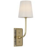 Featuring Hulton 17" Cordless Single Sconce Hand-Rubbed Antique Brass by Visual Comfort at Amethyst Home. Hulton 17" Cordless Single Sconce in Hand-Rubbed Antique Brass with Linen Shade
Overall Dimensions: 6.5" L x 6.5" W x 17.75" HWeight : 6 lbs.. Amethyst Home provides interior design, new construction, custom furniture, and area rugs in the Monterey metro area
