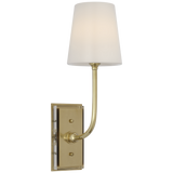 Featuring Hulton 17" Cordless Single Sconce Hand-Rubbed Antique Brass by Visual Comfort at Amethyst Home. Hulton 17" Cordless Single Sconce in Hand-Rubbed Antique Brass with Linen Shade
Overall Dimensions: 6.5" L x 6.5" W x 17.75" HWeight : 6 lbs.. Amethyst Home provides interior design, new construction, custom furniture, and area rugs in the Monterey metro area