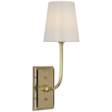 Featuring Hulton 17" Cordless Single Sconce Hand-Rubbed Antique Brass by Visual Comfort at Amethyst Home. Hulton 17" Cordless Single Sconce in Hand-Rubbed Antique Brass with Linen Shade
Overall Dimensions: 6.5" L x 6.5" W x 17.75" HWeight : 6 lbs.. Amethyst Home provides interior design, new construction, custom furniture, and area rugs in the Park City metro area