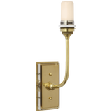 Featuring Hulton 17" Cordless Single Sconce Hand-Rubbed Antique Brass by Visual Comfort at Amethyst Home. Hulton 17" Cordless Single Sconce in Hand-Rubbed Antique Brass with Linen Shade
Overall Dimensions: 6.5" L x 6.5" W x 17.75" HWeight : 6 lbs.. Amethyst Home provides interior design, new construction, custom furniture, and area rugs in the San Diego metro area