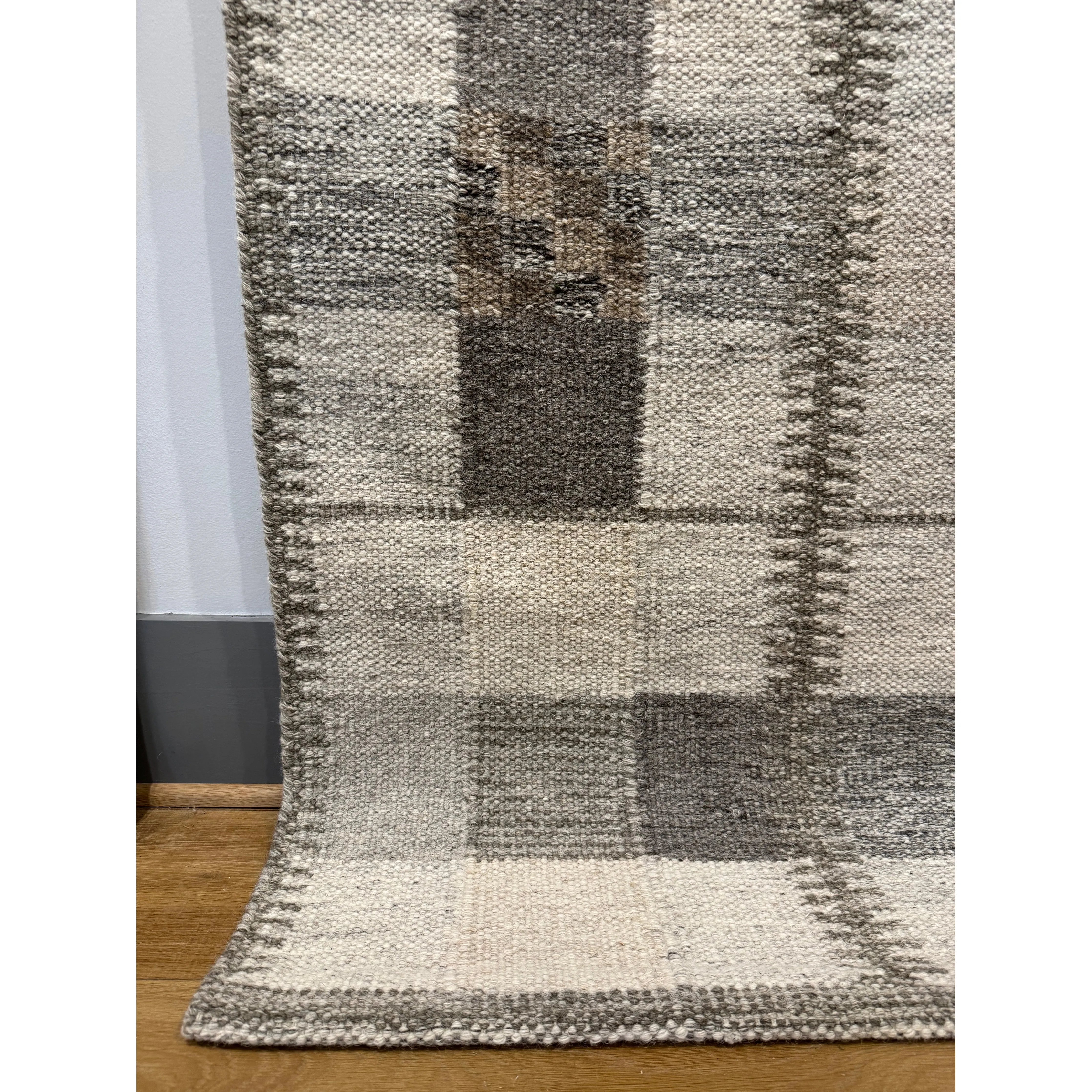 This new flat weave reinvents vintage Scandinavian Kilim in ways that both honor the Swedish minimalist aesthetic and modernize its construction.