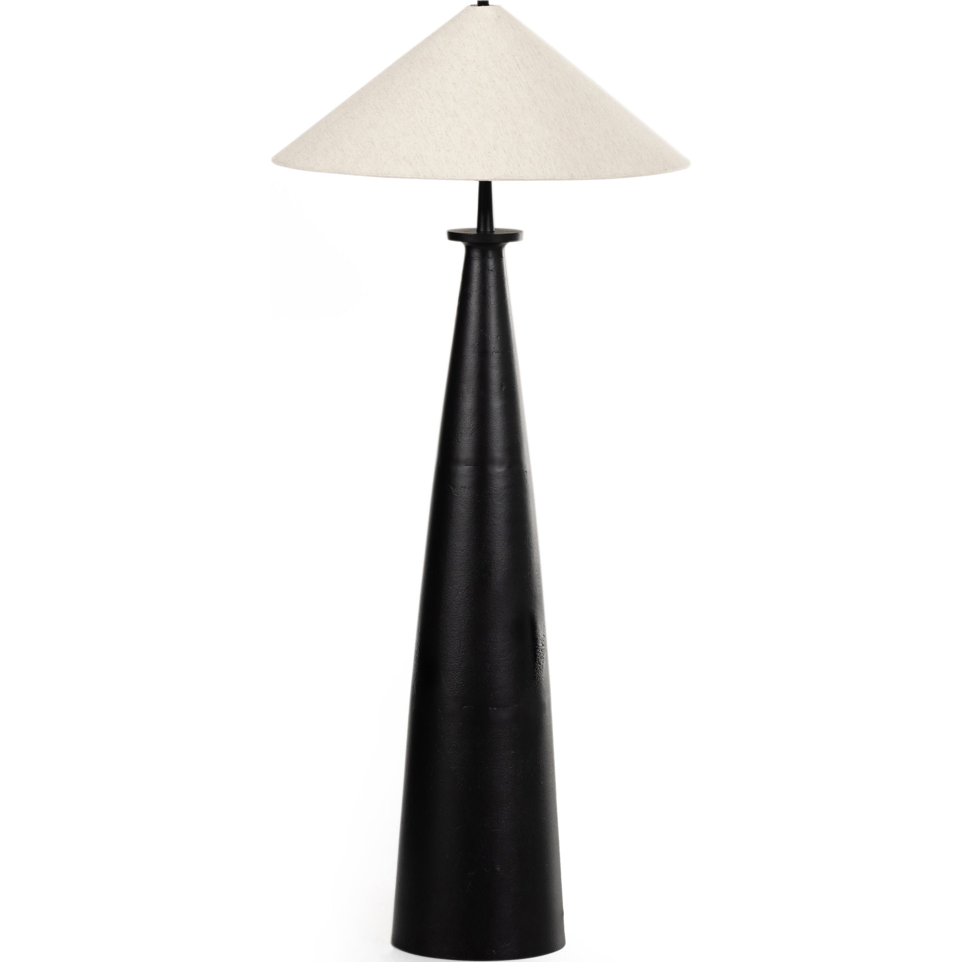 Innes Matte Black Tapered Shade Floor Lamp | Amethyst Home