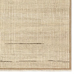 Full of texture, the handknotted Kazben Andar stuns with modern Moroccan patterns in natural hues. The Andar design delights with a taupe, tan, and brown linear pattern. A thin border adds the finishing touches to this elevated accent piece. Low, ribbed pile creates visual intrigue and grounds any contemporary space. Amethyst Home provides interior design, new home construction design consulting, vintage area rugs, and lighting in the Houston metro area.