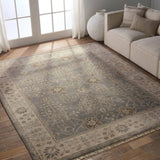 Featuring Liberty Reagan Hand-Knotted Rug by Jaipur Living at Amethyst Home. Inspired by traditional Oushak textiles, this elegant hand-knotted wool rug offers a timeless aesthetic to modern homes. A fresh and muted gray color palette lightens spaces, while the intricate floral pattern and border detail embraces a classic look.Hand Knotted100% WoolLIB02 Li. Amethyst Home provides interior design, new home construction design consulting, vintage area rugs, and lighting in the Des Moines metro area.
