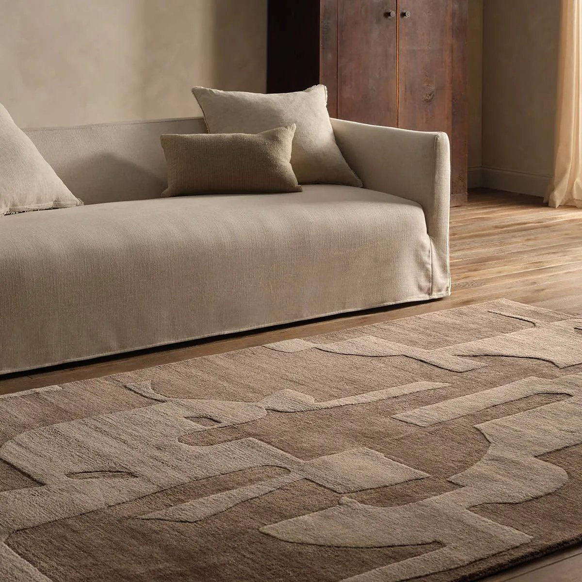 Featuring Anthem Noverre Rug by Jaipur Living at Amethyst Home. The hand-tufted Anthem Noverre infuses homes with contemporary aesthetics and modern Brutalist designs. Handmade of luxe viscose and wool blend, the Noverre design boasts a plush feel, worn-in look, high-low dimension, and subtle sheen. This piece grounds any indoor, medium-to-low traffic space. Amethyst Home provides interior design, new home construction design consulting, vintage area rugs, and lighting in the Charlotte metro area.