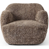 Julius Taupe Shearling Swivel Chair  Four Hands