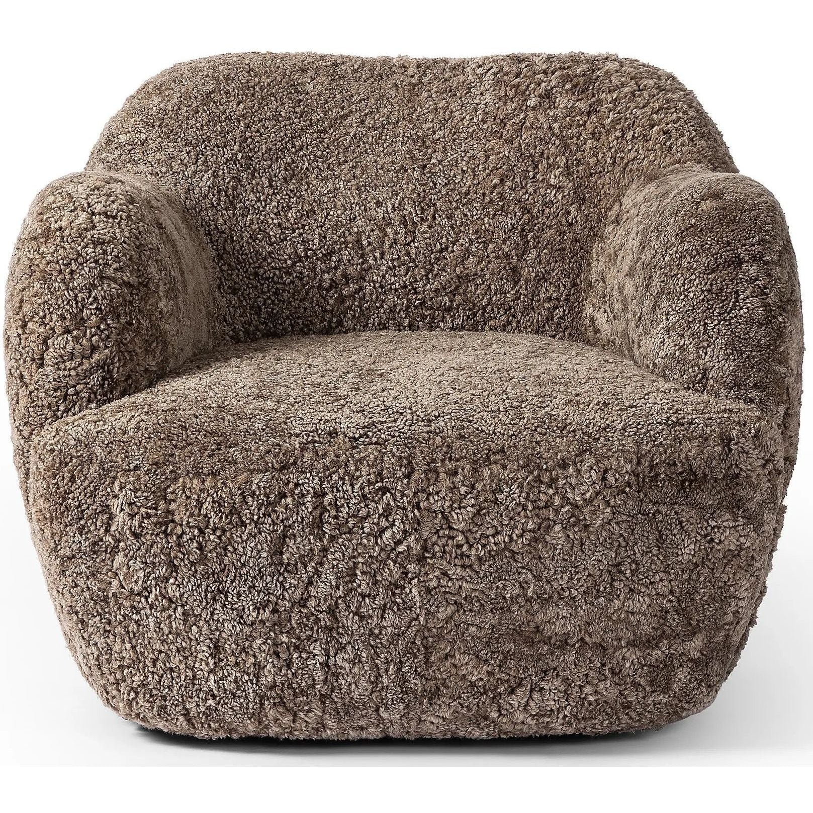 Julius Taupe Shearling Swivel Chair  Four Hands