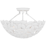 Featuring Kelan Semi Flush Mount Textured White by Visual Comfort at Amethyst Home. The elegant forms of motif leaves give this radiant chandelier a vintage-inspired aesthetic that can instantly elevate any interior with classic appeal.
Overall Dimensions: 16" L x 16" W x 10.125" H. Amethyst Home provides interior design, new construction, custom furniture, and area rugs in the Calabasas metro area