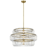 Featuring Killarney 32" Layered Drum Chandelier Natural Brass by Visual Comfort at Amethyst Home. Killarney 32" Layered Drum Chandelier in Natural Brass with Clear Crystal
Overall Dimensions: 32" L x 32" W x 62.5" HWeight: 86 lbs.. Amethyst Home provides interior design, new construction, custom furniture, and area rugs in the Salt Lake City metro area