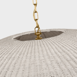 Featuring Kokomo 44" Wide Pendant Antique-Burnished Brass by Visual Comfort at Amethyst Home. Our Kokomo pendant, crafted in antique-burnished brass, adds a touch of sophistication to any space. Suspended from a 44" wide frame, the pendant exudes elegance and exclusivity. Elevate your decor with this statement piece, reminiscent of the golden age of luxury and art.
Overall Dimensions. Amethyst Home provides interior design, new construction, custom furniture, and area rugs in the Dallas metro area