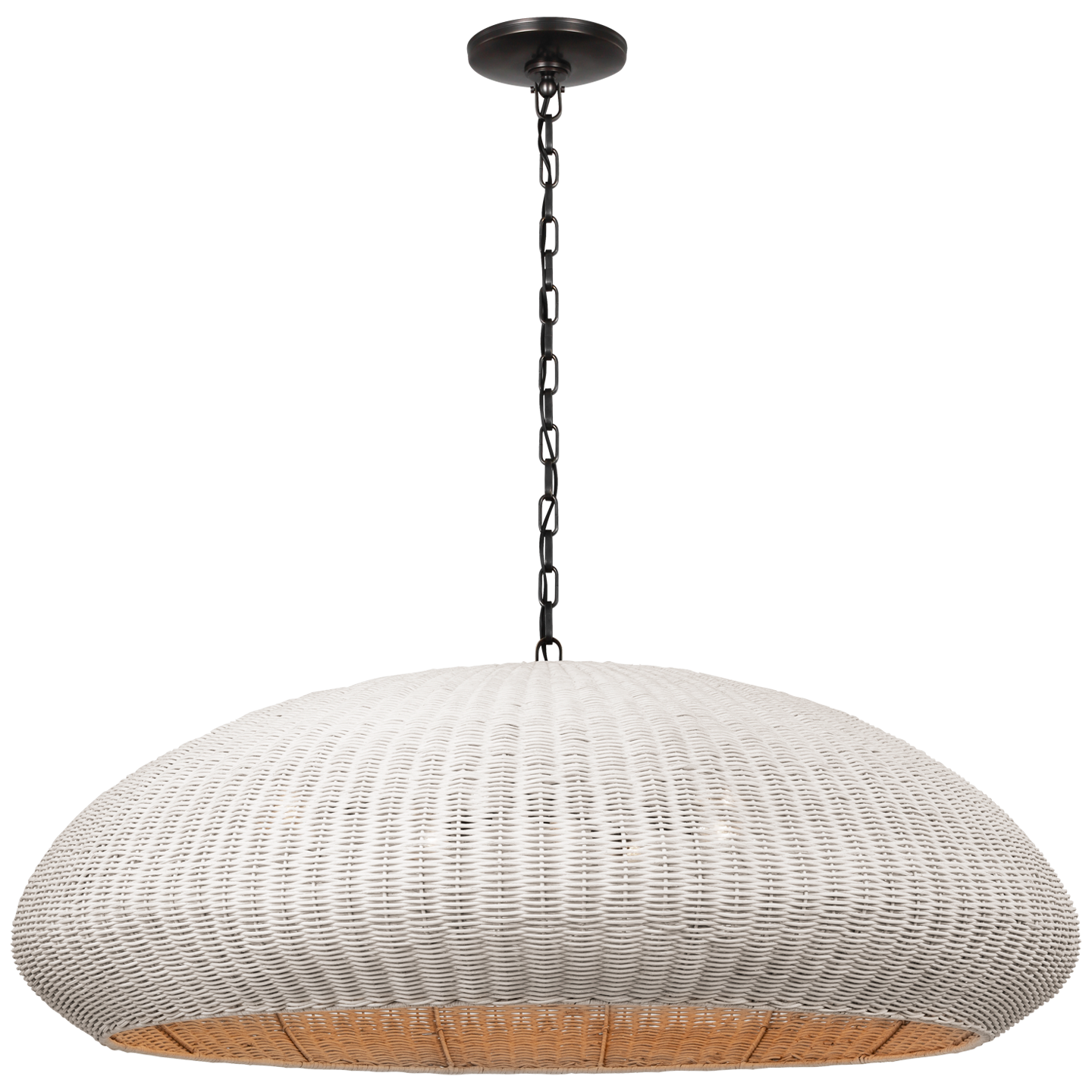 Featuring Kokomo 44" Wide Pendant Bronze by Visual Comfort at Amethyst Home. Elevate your space with the Kokomo 44" Wide Pendant in Bronze. This sophisticated pendant exudes luxury with its intricate design and bronze finish. Enhance your decor with this tasteful and exclusive piece, perfect for adding a touch of elegance to any room.
Overall Dimensions:44" L x 44" W x 16.75" H W. Amethyst Home provides interior design, new construction, custom furniture, and area rugs in the Alpharetta metro area