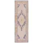 Featuring Lumal Debolo Rug by Jaipur Living at Amethyst Home. Distressed, vintage designs offer an elevated tone for the Lumal Collection. The Debolo rug features a vintage-inspired medallion, geometric border, and floral detailing in tones of tan, blue, yellow, and gray. This machine washable rug is stain resistant and easy to clean, perfect for home.  Amethyst Home provides interior design, new home construction design consulting, vintage area rugs, and lighting in the Salt Lake City metro area.