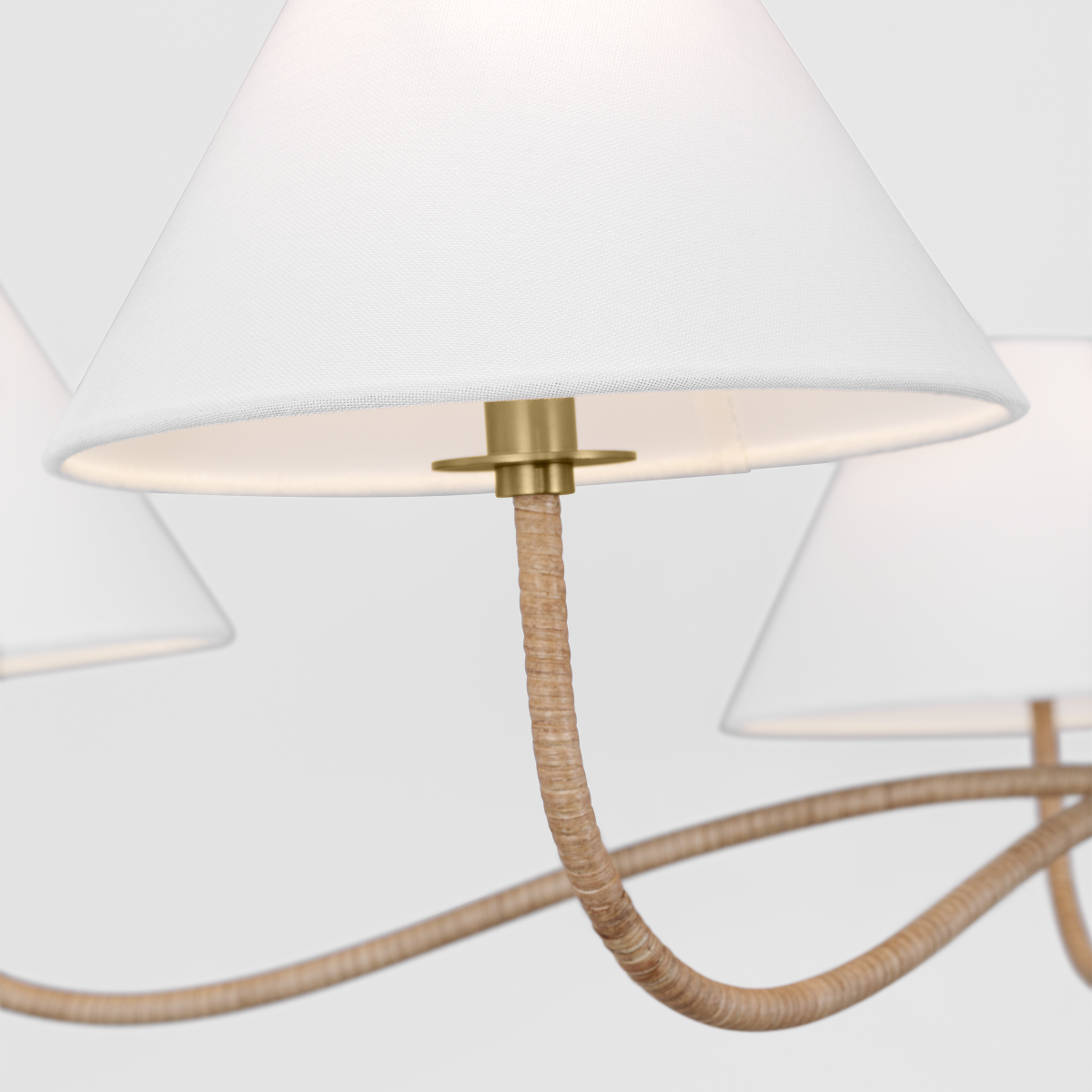 Featuring Laguna Grand Chandelier Burnished Brass by Visual Comfort at Amethyst Home. The sinuous forms of Jean Royere inspire the Laguna series, showcases a tight woven design that transitions to the shade
Overall Dimensions: 51.5" L x 51.5" W x 79" H. Amethyst Home provides interior design, new construction, custom furniture, and area rugs in the Kansas City metro area