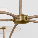 Featuring Laguna Grand Chandelier Burnished Brass by Visual Comfort at Amethyst Home. The sinuous forms of Jean Royere inspire the Laguna series, showcases a tight woven design that transitions to the shade
Overall Dimensions: 51.5" L x 51.5" W x 79" H. Amethyst Home provides interior design, new construction, custom furniture, and area rugs in the Omaha metro area