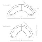 Featuring Liam Dover Crescent Sectional by Four Hands at Amethyst Home. Eye-catching at every curve. A sophisticated take on sleek Italian design, cream linen-blend upholstery fashions an elongated crescent, bringing shapely effect to the modular sectional. Pieces can be positioned to form a large or small crescent, granting options to suit a space. Large crescent: 176.38"W x . Amethyst Home provides interior design, new construction, custom furniture, and area rugs in the Newport Beach metro area