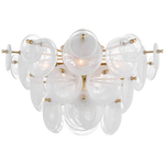 Featuring Loire Large Tiered Flush Mount Gild by Visual Comfort at Amethyst Home. The Loire by AERIN evokes mid-century Italian elegance while adding modern updates in design and finishes. The fluid and dynamic silhouettes cascade and inspire through the distinctive glow of light softly filtered through hand-blown white striÃ© glass discs. Larger pieces can allow a sizeable dining ro. Amethyst Home provides interior design, new construction, custom furniture, and area rugs in the Dallas metro area