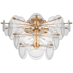 Featuring Loire Large Tiered Flush Mount Gild by Visual Comfort at Amethyst Home. The Loire by AERIN evokes mid-century Italian elegance while adding modern updates in design and finishes. The fluid and dynamic silhouettes cascade and inspire through the distinctive glow of light softly filtered through hand-blown white striÃ© glass discs. Larger pieces can allow a sizeable dini. Amethyst Home provides interior design, new construction, custom furniture, and area rugs in the Kansas City metro area