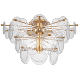 Featuring Loire Large Tiered Flush Mount Gild by Visual Comfort at Amethyst Home. The Loire by AERIN evokes mid-century Italian elegance while adding modern updates in design and finishes. The fluid and dynamic silhouettes cascade and inspire through the distinctive glow of light softly filtered through hand-blown white striÃ© glass discs. Larger pieces can allow a sizeable dini. Amethyst Home provides interior design, new construction, custom furniture, and area rugs in the Kansas City metro area