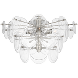 Featuring Loire Large Tiered Flush Mount Polished Nickel by Visual Comfort at Amethyst Home. The Loire by AERIN evokes mid-century Italian elegance while adding modern updates in design and finishes. The fluid and dynamic silhouettes cascade and inspire through the distinctive glow of light softly filtered through hand-blown white striÃ© glass discs. Larger pieces can allow a. Amethyst Home provides interior design, new construction, custom furniture, and area rugs in the Salt Lake City metro area