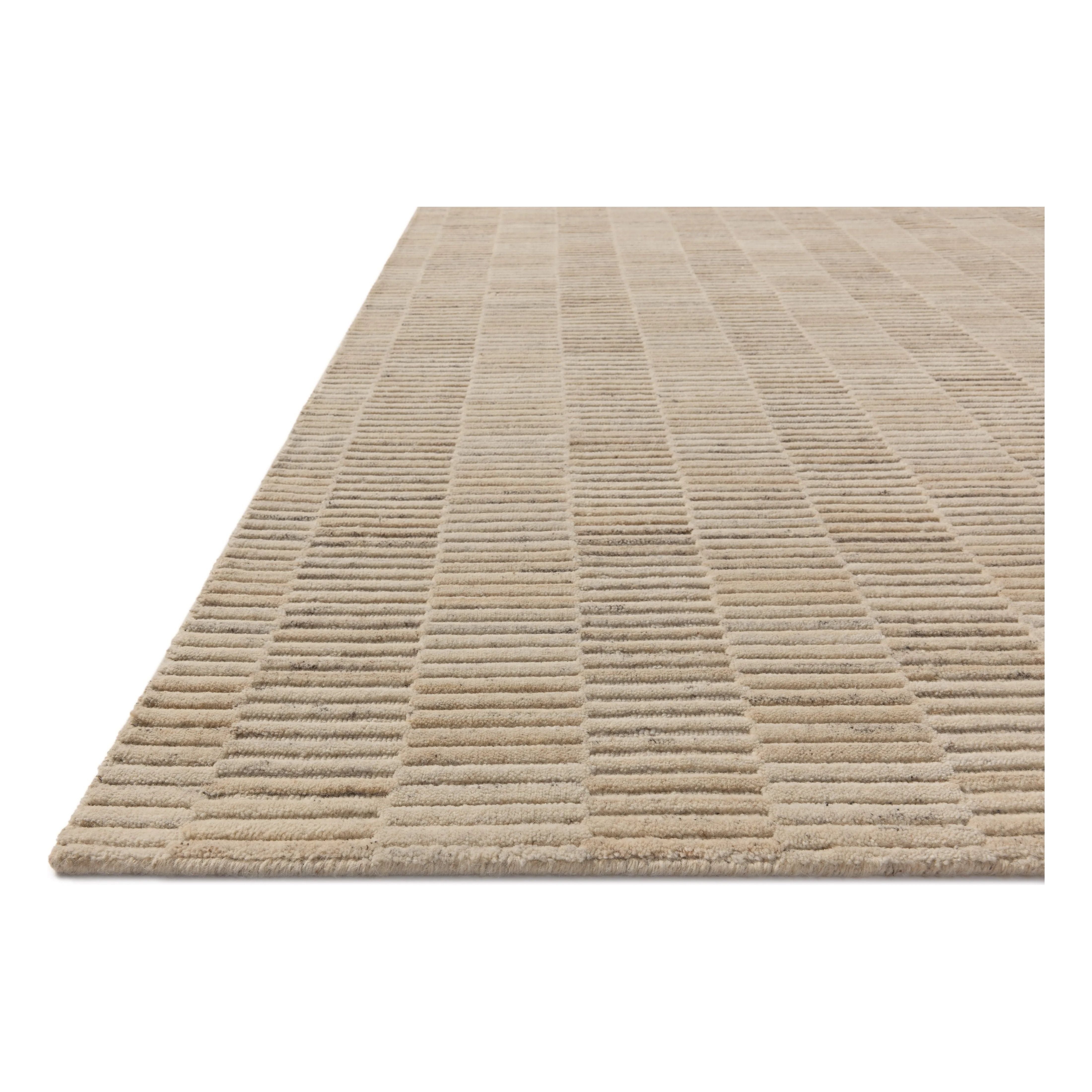 Featuring Amber Lewis x Loloi Marlowe Natural / Sand Rug by Loloi at Amethyst Home. The Marlowe Collection by Amber Lewis x Loloi is a handmade area rug with a coastal-inspired gridded design in natural color palettes. The rugs muted pattern adds understated depth with a durable, thick pile. This collection is hand-loomed of wool in India and Goodweave-certif. Amethyst Home provides interior design, new home construction design consulting, vintage area rugs, and lighting in the Houston metro area.