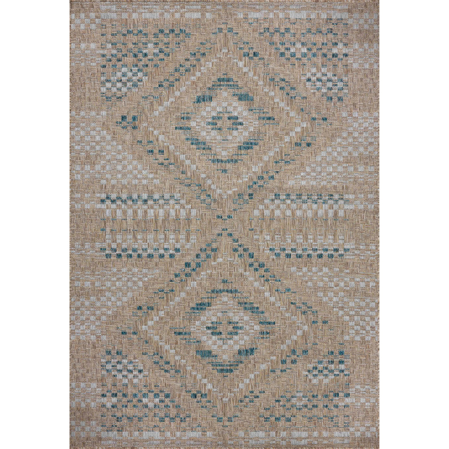 Amber Lewis x Loloi Topanga Natural / Aqua Rug