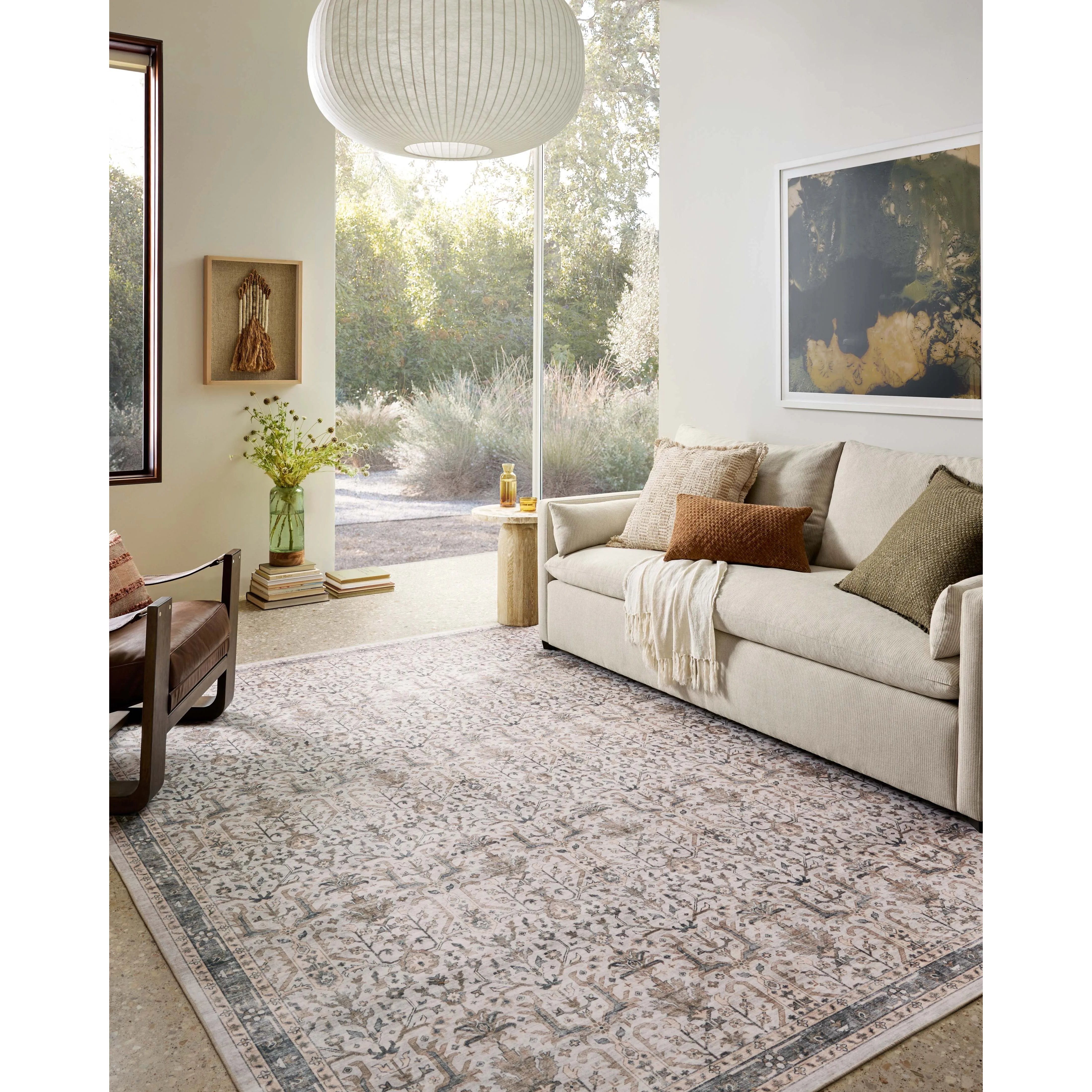 Featuring Anniston Machine Washable Ivory / Stone Rug by Loloi at Amethyst Home. The Anniston Collection is a washable rug with traditional motifs in beautifully saturated and distressed tones. This durable area rug is power-loomed of polyester in China and designed for the busiest rooms of the home—living rooms, bedrooms, kitchens, hallways, and more. . Amethyst Home provides interior design, new home construction design consulting, vintage area rugs, and lighting in the Winter Garden metro area.
