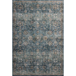 Featuring Anniston Machine Washable Lagoon / Natural Rug by Loloi at Amethyst Home. The Anniston Collection is a washable rug with traditional motifs in beautifully saturated and distressed tones. This durable area rug is power-loomed of polyester in China and designed for the busiest rooms of the home—living rooms, bedrooms, kitchens, hallways, and more. I. Amethyst Home provides interior design, new home construction design consulting, vintage area rugs, and lighting in the Charlotte metro area.