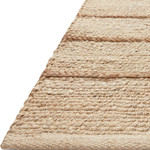 A tonal approach to Moroccan-inspired rugs, the Bodhi Ivory / Natural BOD-04 rug from Loloi is hand-woven of 100% jute. This rug features linear and braided details, creating natural variations that make a subtle yet striking statement for an entryway, living room, hallway or kitchen runner, or dining room. Amethyst Home provides interior design, new construction, custom furniture, and rugs for the Kansas City metro area.