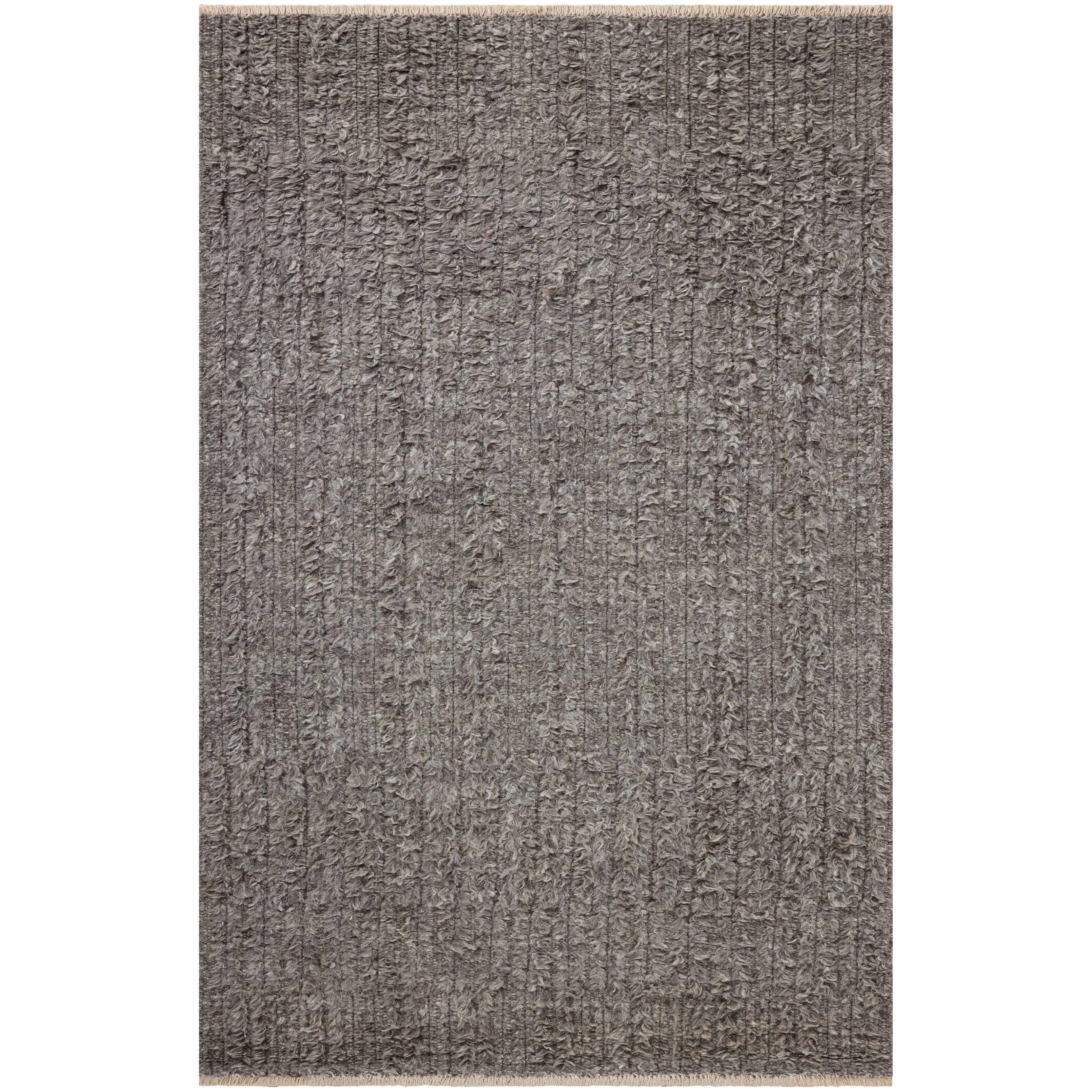 Irresistible to walk upon, the Dana Granite Rug by Brigette Romanek x Loloi has a high-low texture that alternates between a subtly shaggy pile and a soft base. Horizontal broken stripes give the area rug a fresh and energized structure, while a finish of fringe along the edges accentuates its sense of movement. Amethyst Home provides interior design, new home construction design consulting, vintage area rugs, and lighting in the Miami metro area.