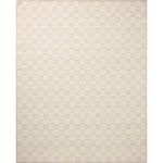 Featuring Brigette Romanek x Loloi Knox Ivory / Silver Rug by Loloi at Amethyst Home. The Knox Ivory / Silver Rug by Brigette Romanek x Loloi is a handwoven area rug with a contemporary checkerboard pattern and a texture reminiscent of a luxurious knit sweater. Made of a blend of wool and cotton that plays with scale and texture, Knox is imbued with cozy luxu. Amethyst Home provides interior design, new home construction design consulting, vintage area rugs, and lighting in the Houston metro area.