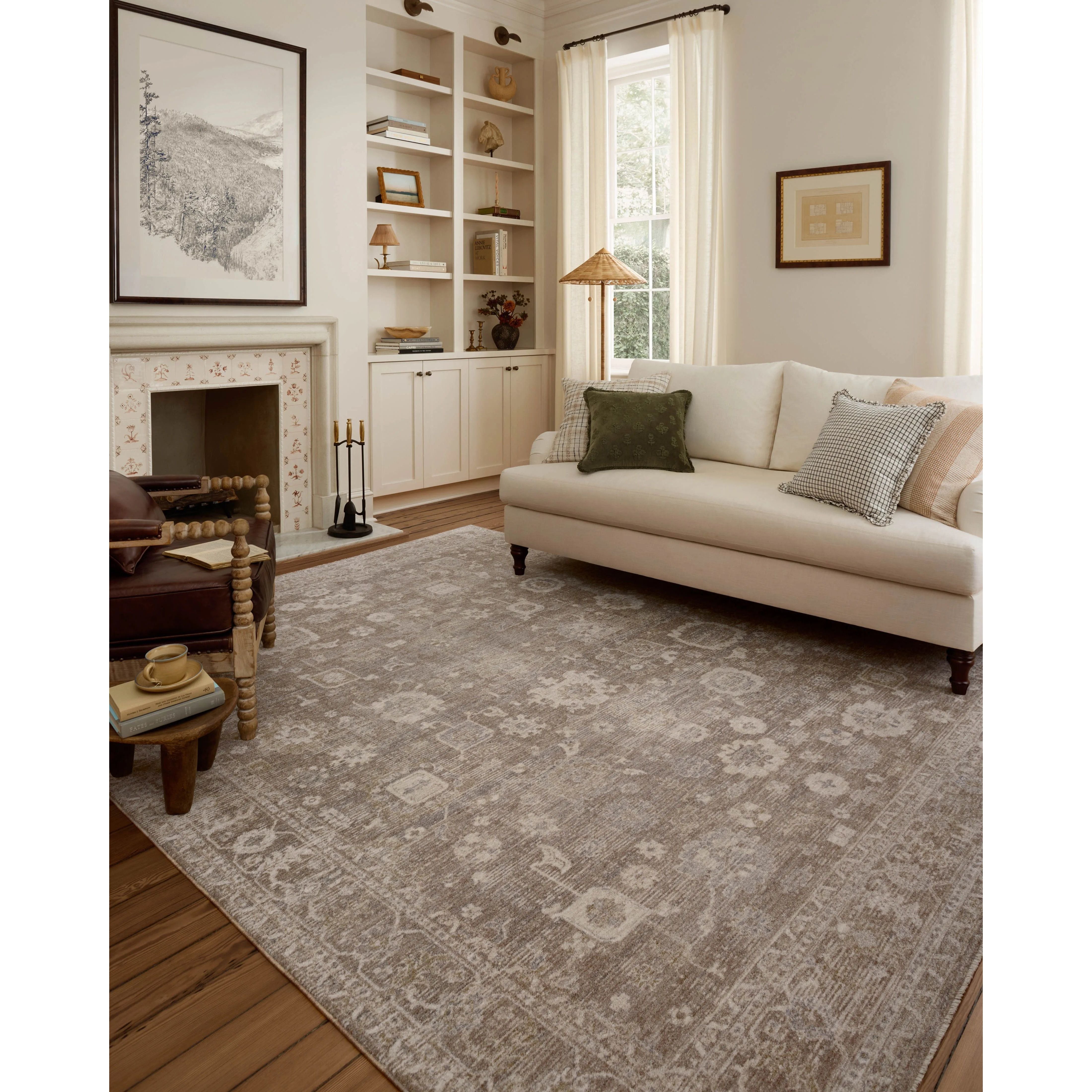 Chris Loves Julia × Loloi Louisa Taupe / Ivory Rug | Amethyst Home