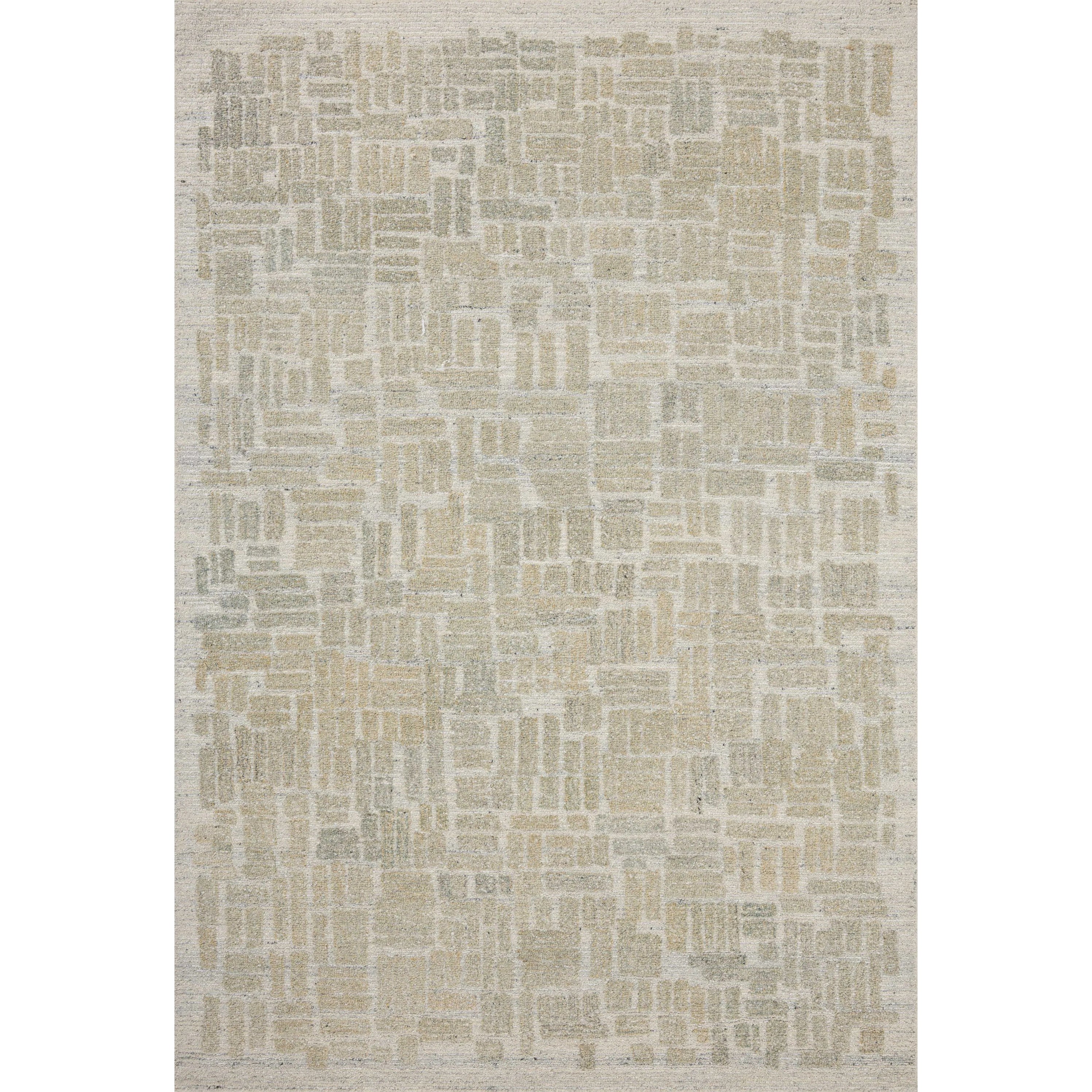 The Elias Pebble / Sage Rug is a hand-tufted wool area rug with lively graphic patterns in earth and stone tones. There’s a unique texture to the rug made by over-tufting, in which a design is hand-tufted over a tufted base, creating a subtle high-low pile. Amethyst Home provides interior design, new home construction design consulting, vintage area rugs, and lighting in the Austin metro area.