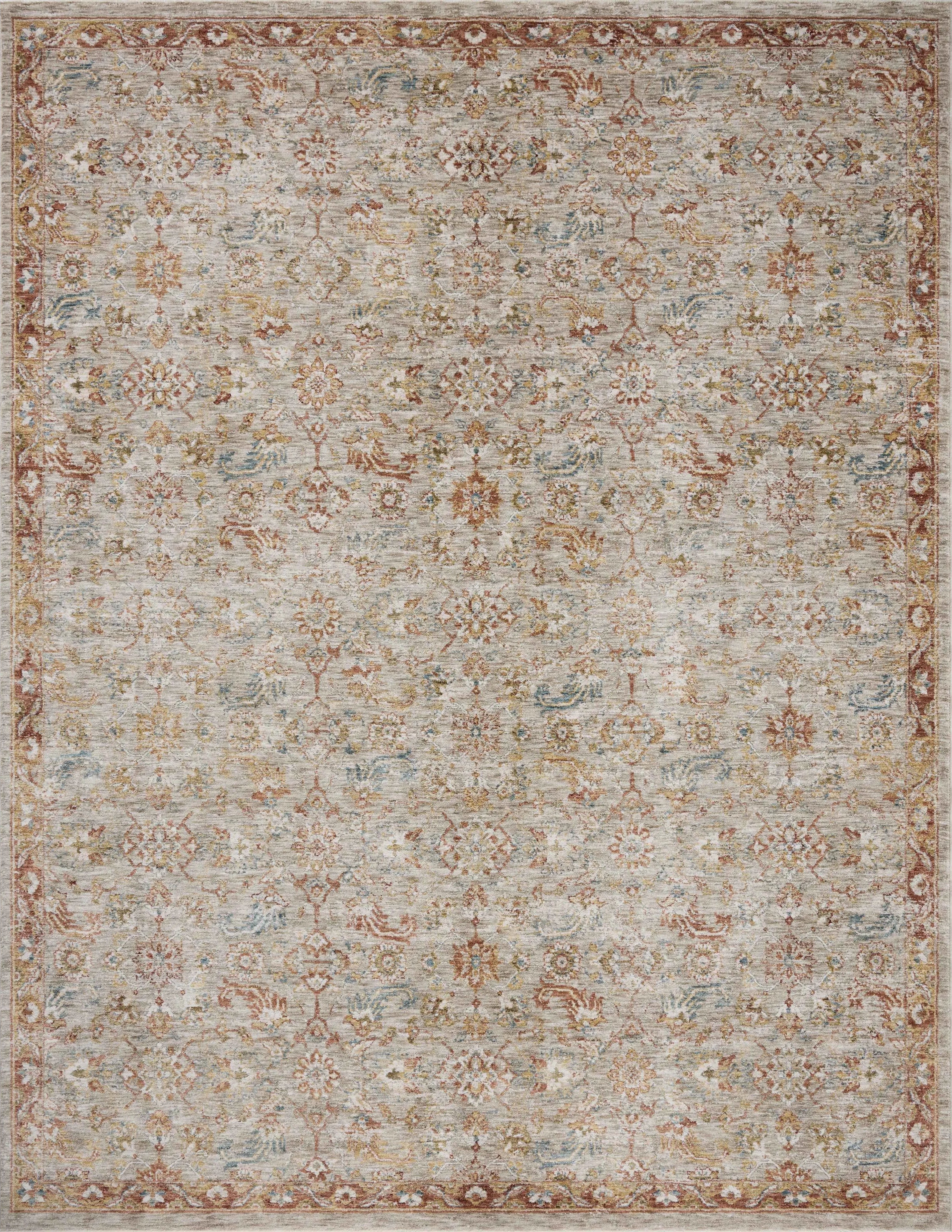 Power-loomed in Turkey of 100% polyester pile, the Gaia Natural / Multi Rug displays a classic color palette and a mix of abstract and traditional-inspired motifs. With a variation of warm and cool tones, mix of modern and classic designs, Gaia offers an option for all types of styles Amethyst Home provides interior design, new home construction design consulting, vintage area rugs, and lighting in the Nashville metro area.