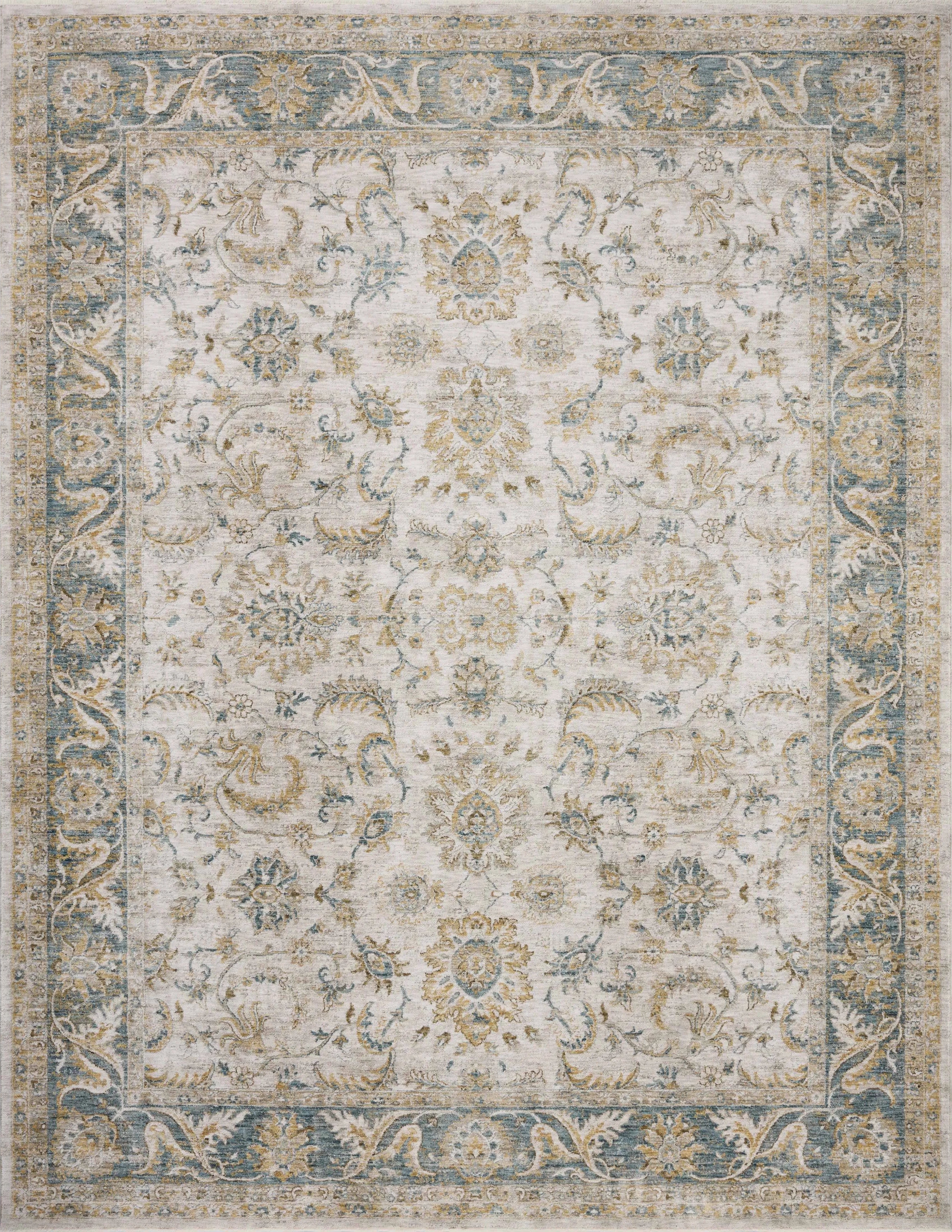 Power-loomed in Turkey of 100% polyester pile, the Gaia Natural / Ocean Rug displays a classic color palette and a mix of abstract and traditional-inspired motifs. With a variation of warm and cool tones, mix of modern and classic designs, Gaia offers an option for all types of styles Amethyst Home provides interior design, new home construction design consulting, vintage area rugs, and lighting in the Charlotte metro area.
