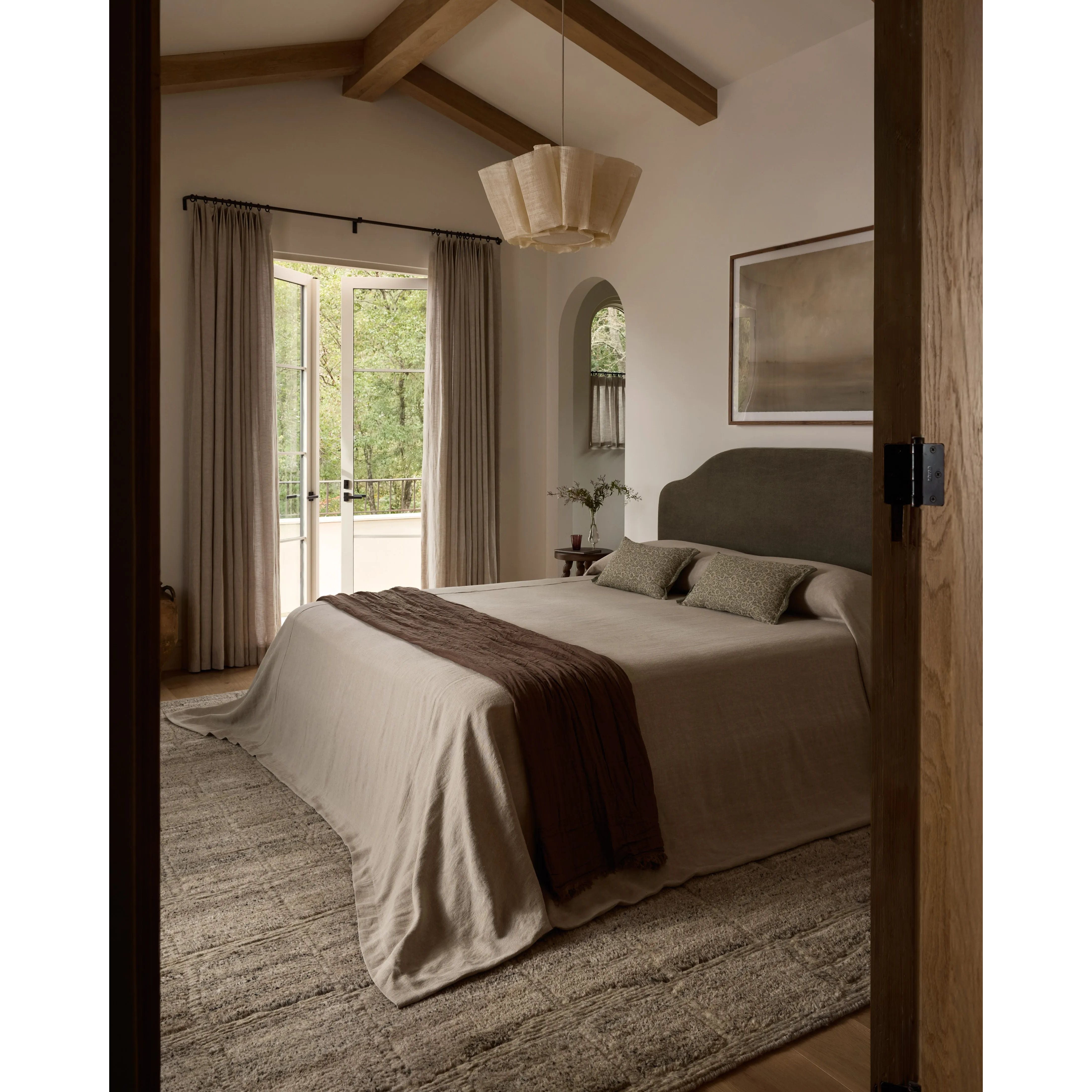 The Hughes Collection is a chunky and soft hand-knotted area rug with a graphic pattern for elevated home decor. The design comes to life with a space-dyed pile that reveals a multitude of beautiful tones, perfect for living rooms, bedrooms, and more high-traffic areas. Amethyst Home provides interior design, new home construction design consulting, vintage area rugs, and lighting in the Seattle metro area.