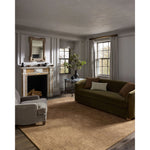 Featuring Jeremiah Brent x Loloi Barrow Camel / Brown Rug by Loloi at Amethyst Home. The Barrow Collection by Jeremiah Brent x Loloi is a hand-tufted area rug with a bold linear design inspired by modern art and classical architecture. The rugs pile is a blend of wool and jute for a stable, substantial feel that can ground living rooms, dining rooms, bedro. Amethyst Home provides interior design, new home construction design consulting, vintage area rugs, and lighting in the Scottsdale metro area.