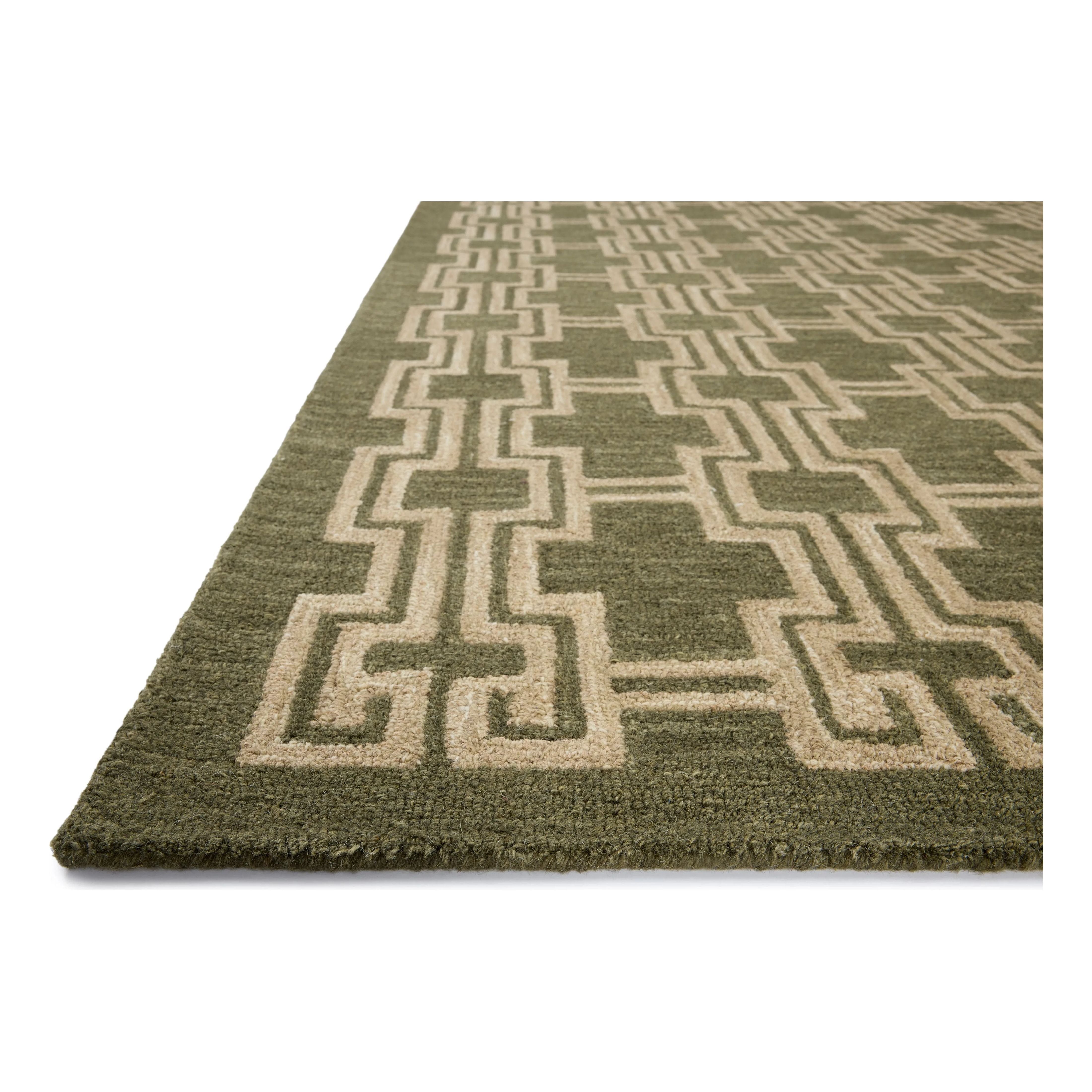 Featuring Jeremiah Brent x Loloi Barrow Moss / Beige Rug by Loloi at Amethyst Home. The Barrow Collection by Jeremiah Brent x Loloi is a hand-tufted area rug with a bold linear design inspired by modern art and classical architecture. The rugs pile is a blend of wool and jute for a stable, substantial feel that can ground living rooms, dining rooms, bedroom. Amethyst Home provides interior design, new home construction design consulting, vintage area rugs, and lighting in the Nashville metro area.