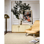 The Lennox Collection by Leanne Ford x Loloi is a statement area rug made with natural undyed wool that reveals subtle color differentiation in creamy neutral tones. The rug is hand-woven with a labor-intensive soumak weave, alternating rows of thick and thin looped yarns for an organic, inviting texture. Amethyst Home provides interior design, new home construction design consulting, vintage area rugs, and lighting in the Kansas City metro area.