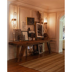 The Weatherstaff Collection is a vertically striped jute area rug with an organic look and feel, designed by Leanne Ford x Loloi. The earth-toned area rug features flatwoven jute that creates a ribbed texture horizontally, with stripes that are vertical—a playful combination. Amethyst Home provides interior design, new home construction design consulting, vintage area rugs, and lighting in the Austin metro area.