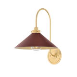 Clivedon Wall Sconce - Aged Brass/Soft Crimson
