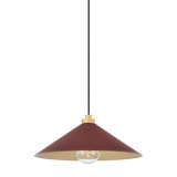 Clivedon Pendant - Aged Brass/Soft Crimson