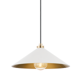 Clivedon Pendant - Aged Brass/Off White