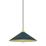 Clivedon Pendant - Aged Brass/Soft Studio Green