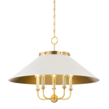Clivedon Chandelier - Aged Brass/Off White