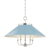 Clivedon Chandelier - Polished Nickel/Blue Bird