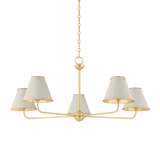 Burghley Chandelier - Aged Brass/Off-White | shipping 12/13/2025